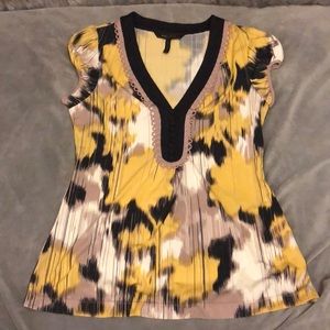 BCBGMaxAzaria Top - Navy/Gold/Beige